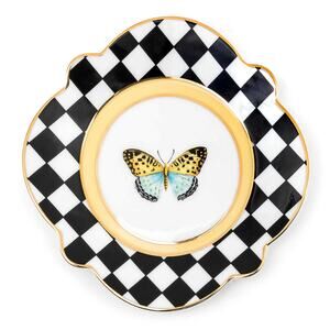 Mackenzie-Childs Butterfly Toile Bread and Butter Plate NEW